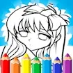 Cute Anime Face Girls Coloring Pages