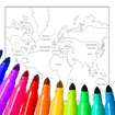 World Map Coloring For Kids